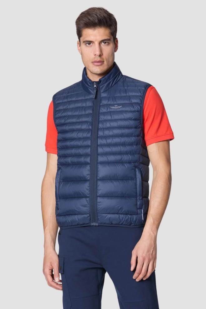 AERONAUTICA MILITARE Navy blue Ultralight Quilted Sleeveless Vest