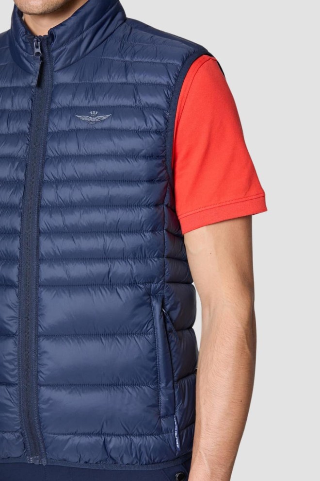 AERONAUTICA MILITARE Navy blue Ultralight Quilted Sleeveless Vest