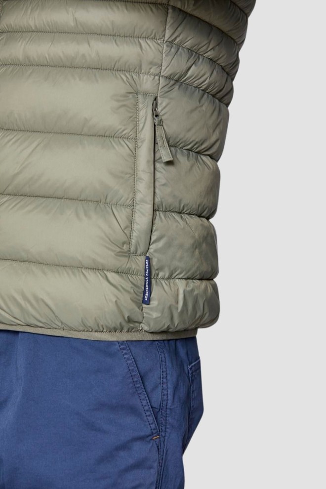 AERONAUTICA MILITARE Zielony bezrękawnik Ultralight Quilted Vest