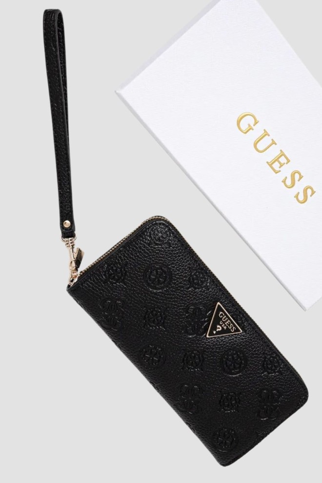 GUESS Czarny portfel Cresidia Slg Large Zip Around