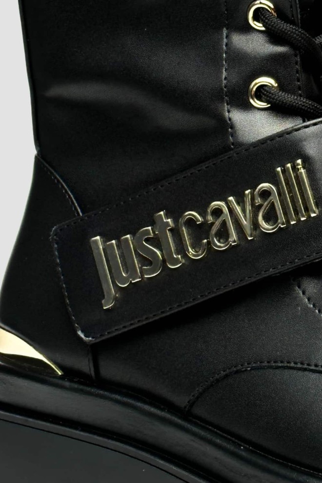 JUST CAVALLI Czarne damskie botki FONDO BOURNE