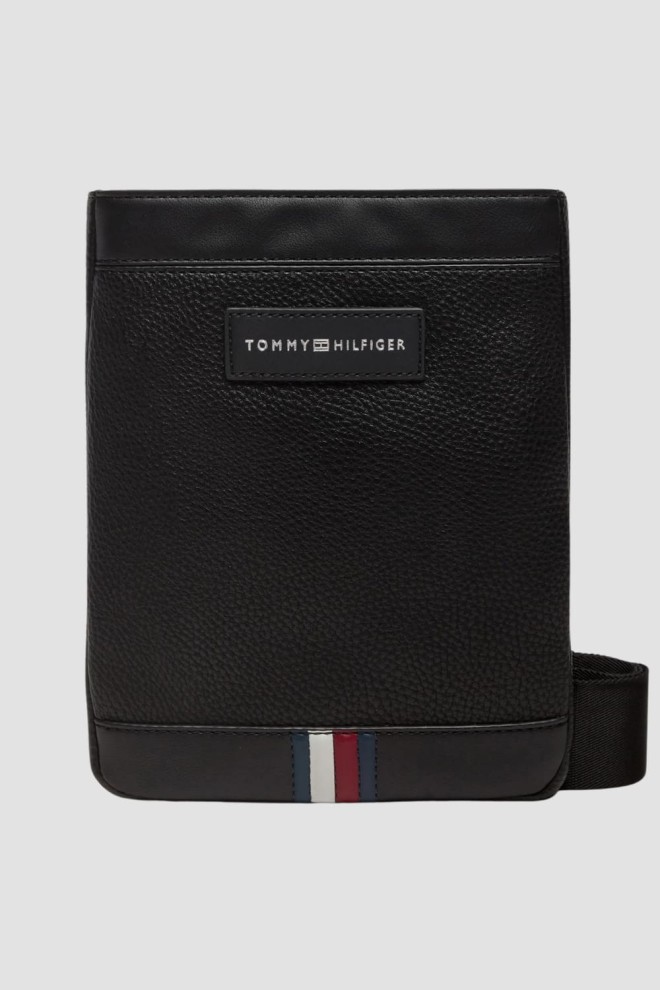 TOMMY HILFIGER Black eco leather men's pouch