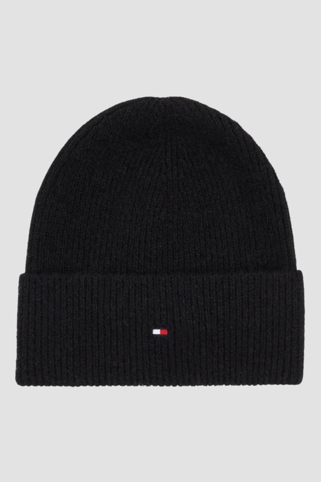 TOMMY HILFIGER Black wool blend cap