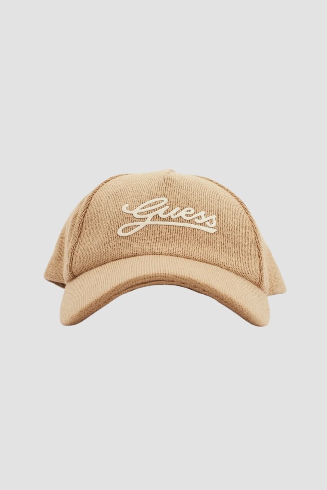 GUESS Beżowa czapka z daszkiem Baseball Cap