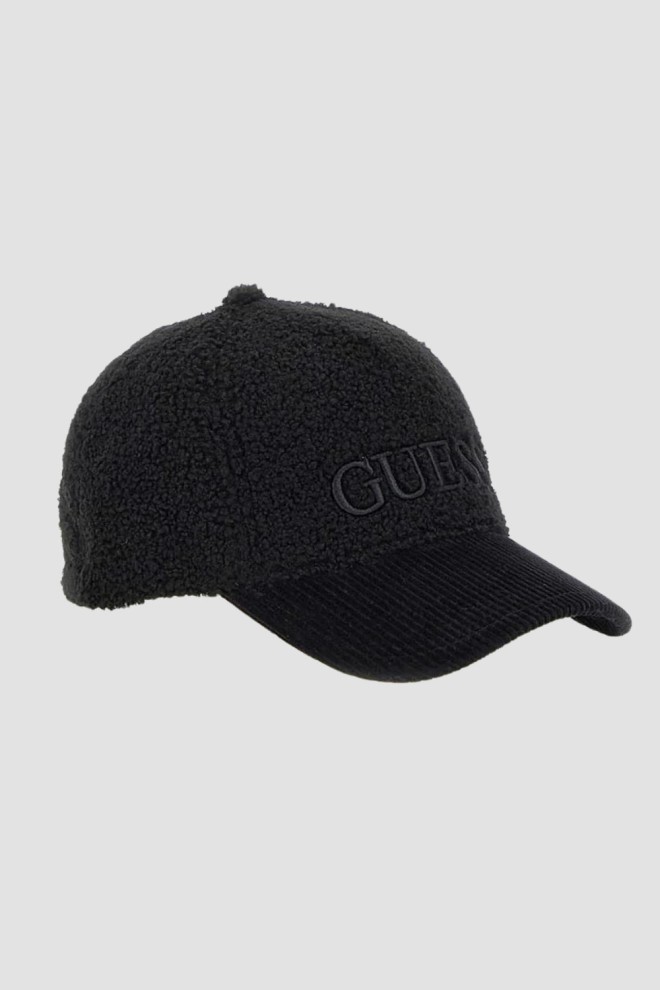 GUESS Black plush Baseball Cap