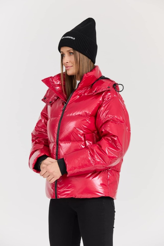 KARL LAGERFELD Red Women's Hooded Down Jacket