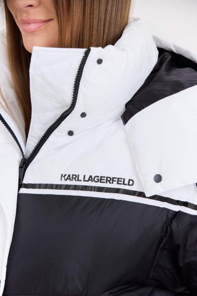 KARL LAGERFELD Czarna damska kurtka Colorblock Padded Jacket