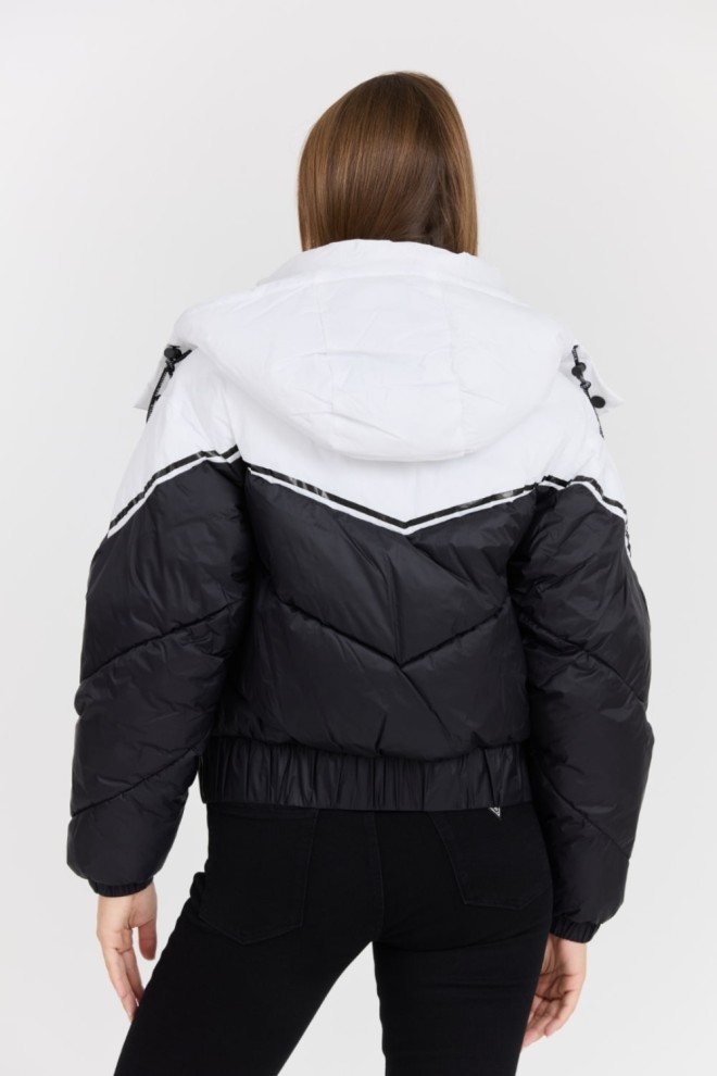 KARL LAGERFELD Czarna damska kurtka Colorblock Padded Jacket