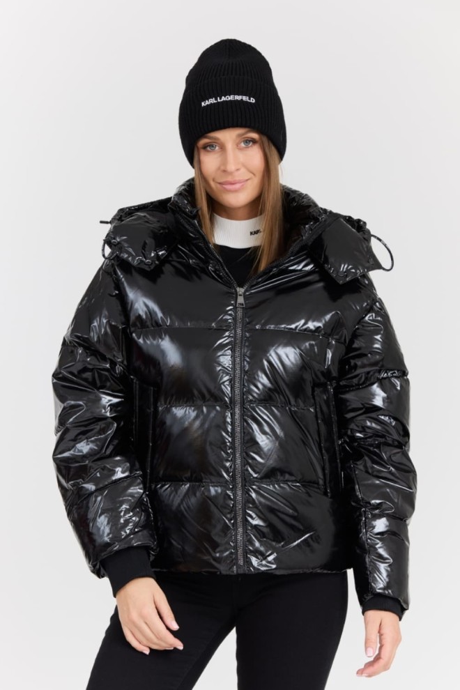 KARL LAGERFELD Czarna damska kurtka Hooded Down Jacket