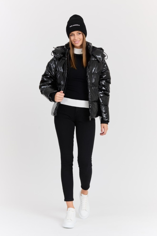 KARL LAGERFELD Black Women's Hooded Down Jacket