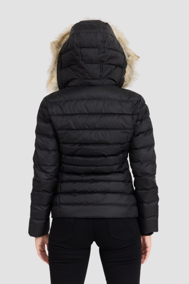 TOMMY JEANS Geacă de blană neagră pentru femei