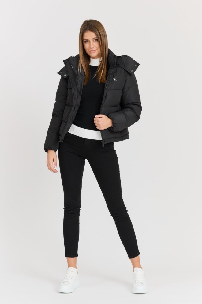 CALVIN KLEIN Women's matte black jacket with small logo