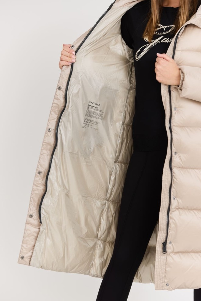 HETREGO Palton matlasat în jos Karen Woman bej pentru femei