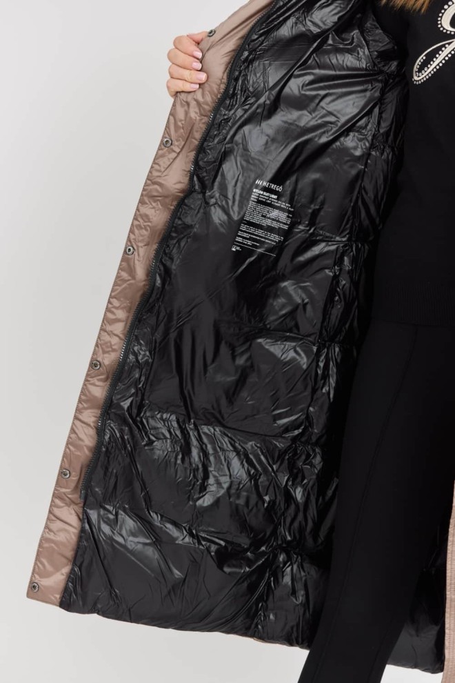 HETREGO Palton matlasat în jos Karen Woman bej pentru femei