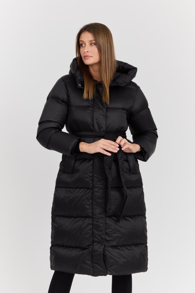 HETREGO Czarny damski puchowy płaszcz Karen Woman Quilted Coat