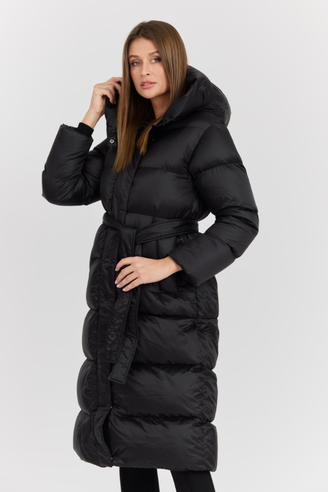 HETREGO Czarny damski puchowy płaszcz Karen Woman Quilted Coat