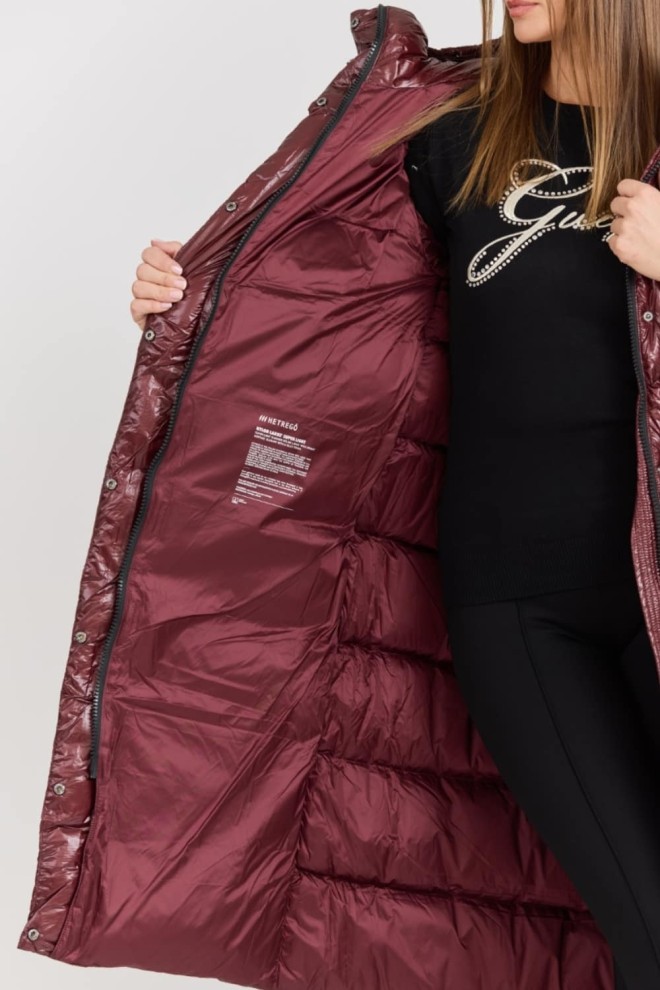 HETREGO Maroon Tara Woman Oversized Quilted Down Coat.