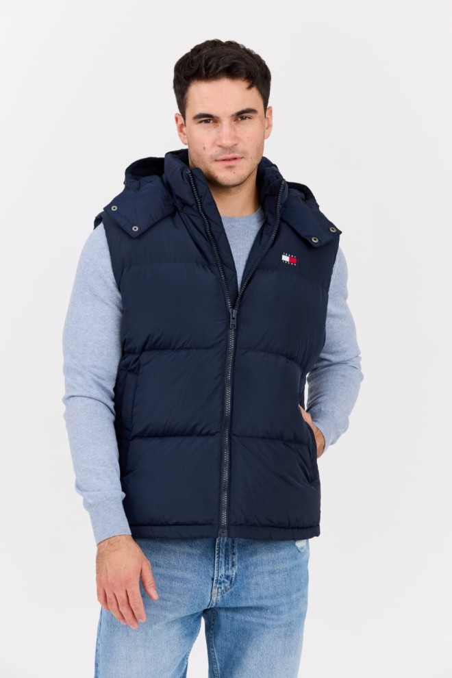 TOMMY JEANS Men's navy blue quilted Alaska sleeveless jacket