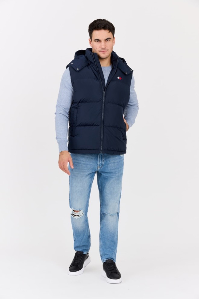 TOMMY JEANS Men's navy blue quilted Alaska sleeveless jacket