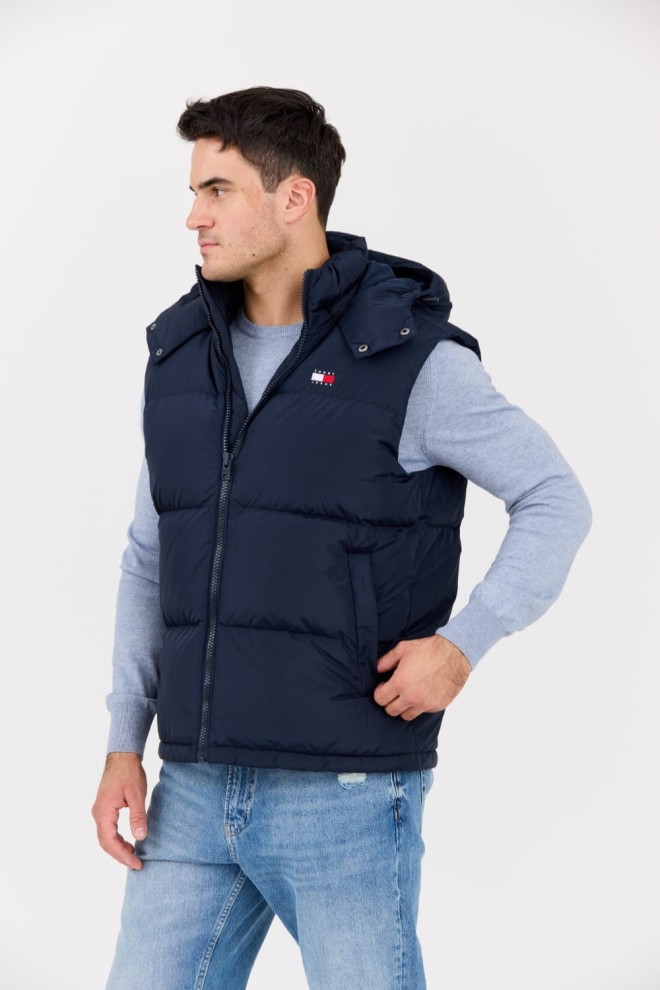 TOMMY JEANS Men's navy blue quilted Alaska sleeveless jacket