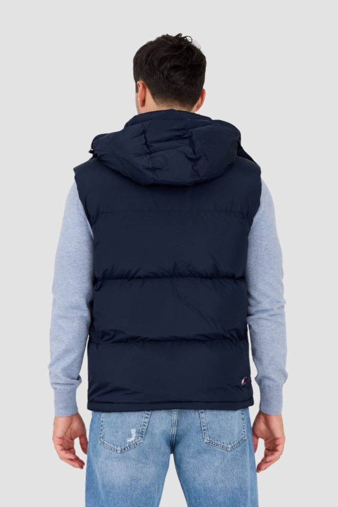 TOMMY JEANS Men's navy blue quilted Alaska sleeveless jacket