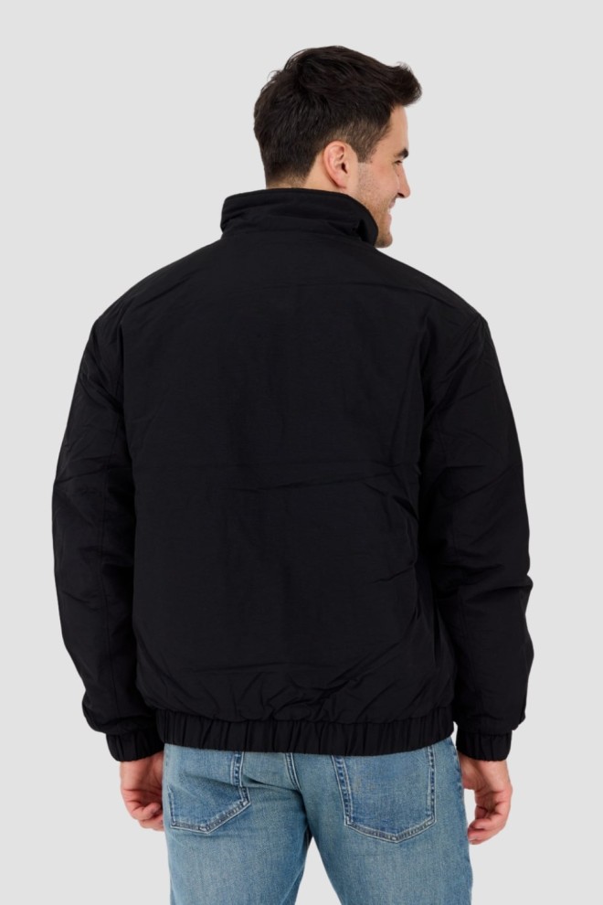 TOMMY JEANS Black men's transitional jacket with small logo