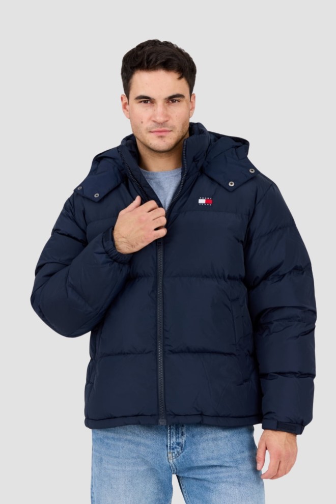 TOMMY JEANS Navy blue down men's Alaska jacket