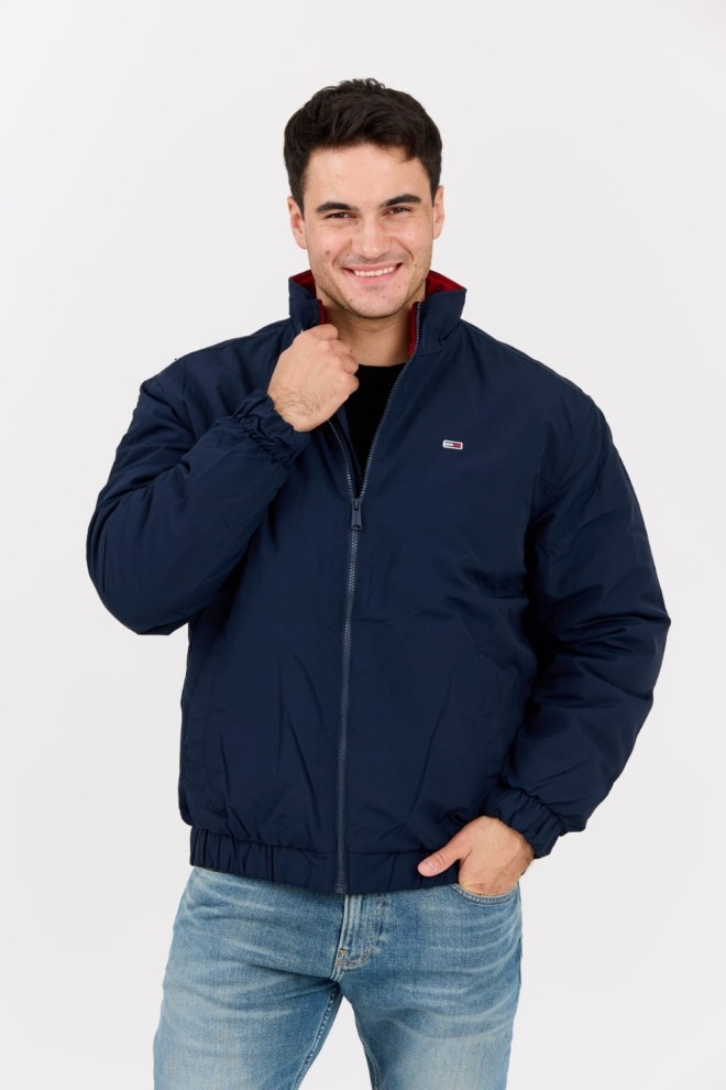 TOMMY JEANS Men's navy blue transitional jacket with a small logo