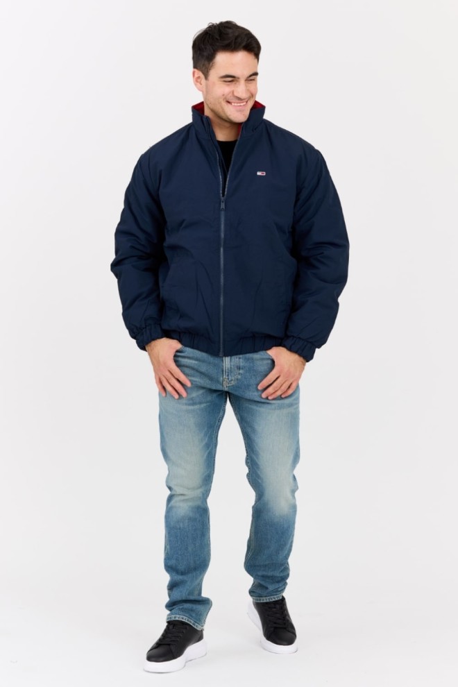 TOMMY JEANS Men's navy blue transitional jacket with a small logo