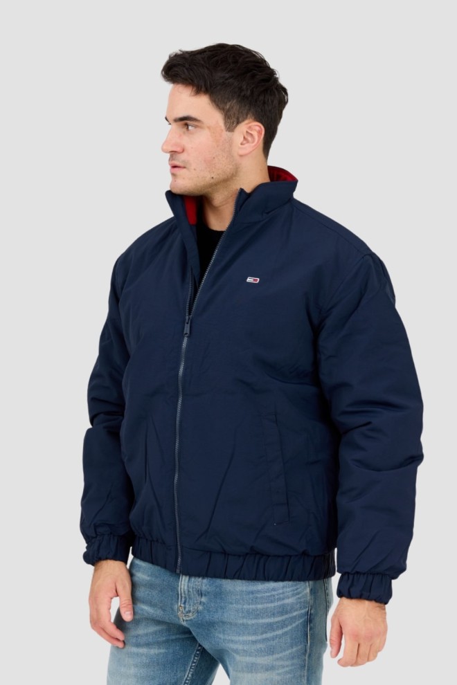 TOMMY JEANS Men's navy blue transitional jacket with a small logo