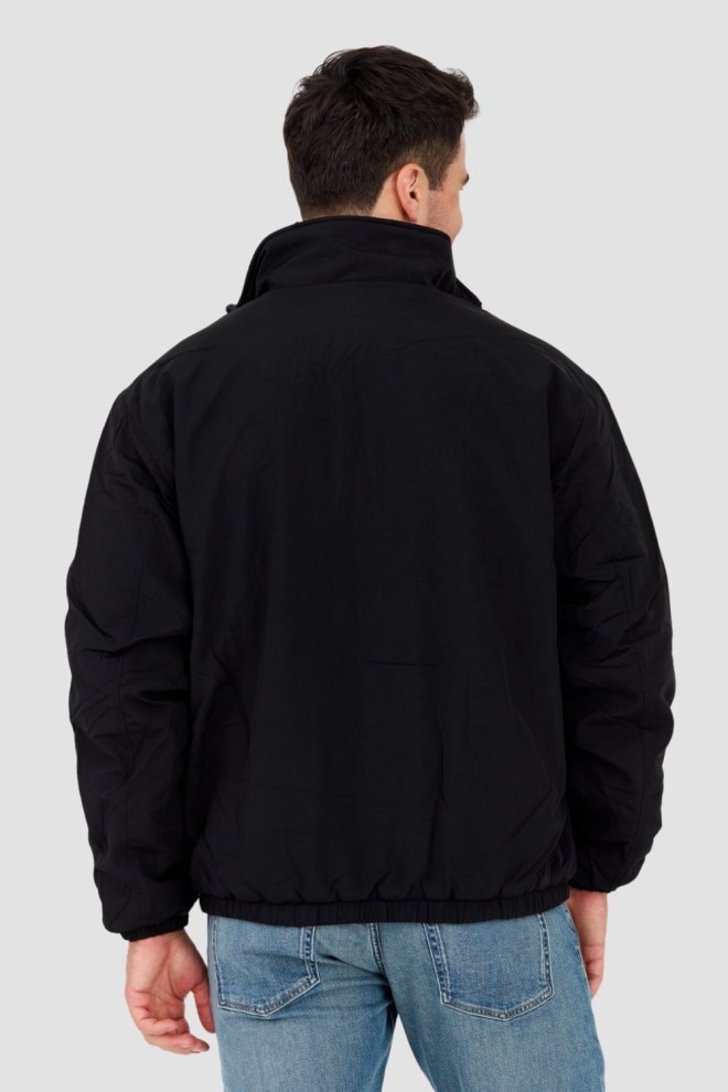 TOMMY JEANS Bomber reversibil din fleece pentru bărbați, negru