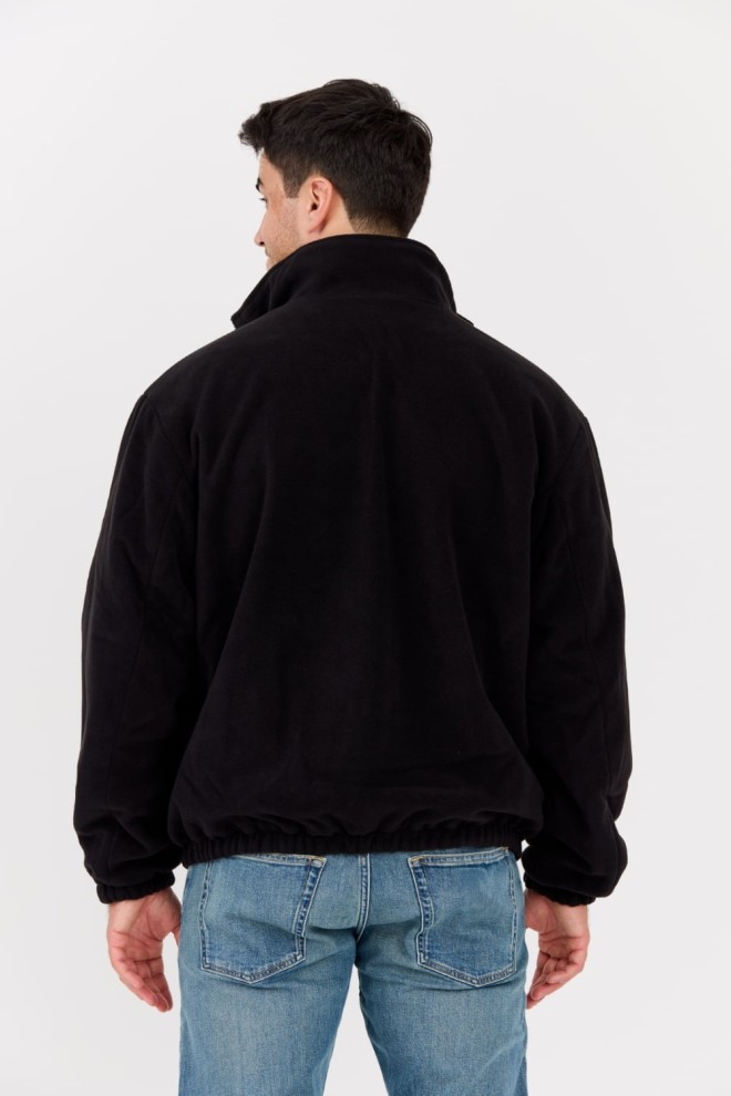 TOMMY JEANS Black reversible men's fleece bomber