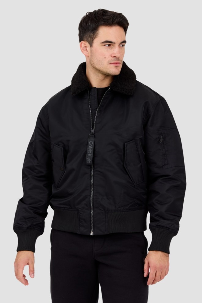 CALVIN KLEIN Black men's bomber jacket