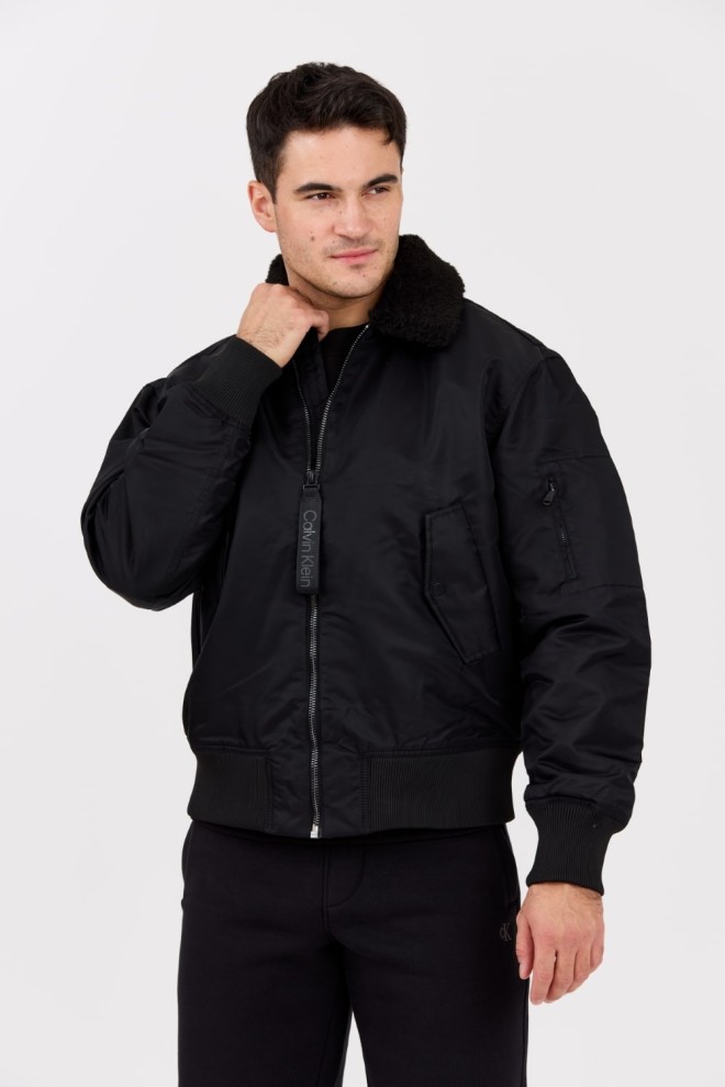 CALVIN KLEIN Black men's bomber jacket