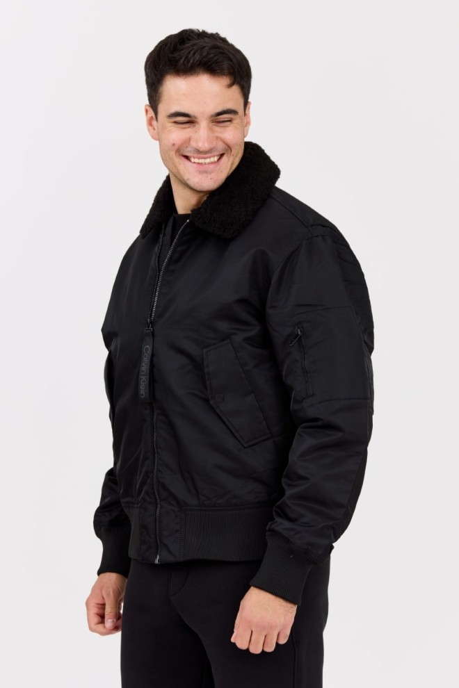 CALVIN KLEIN Black men's bomber jacket