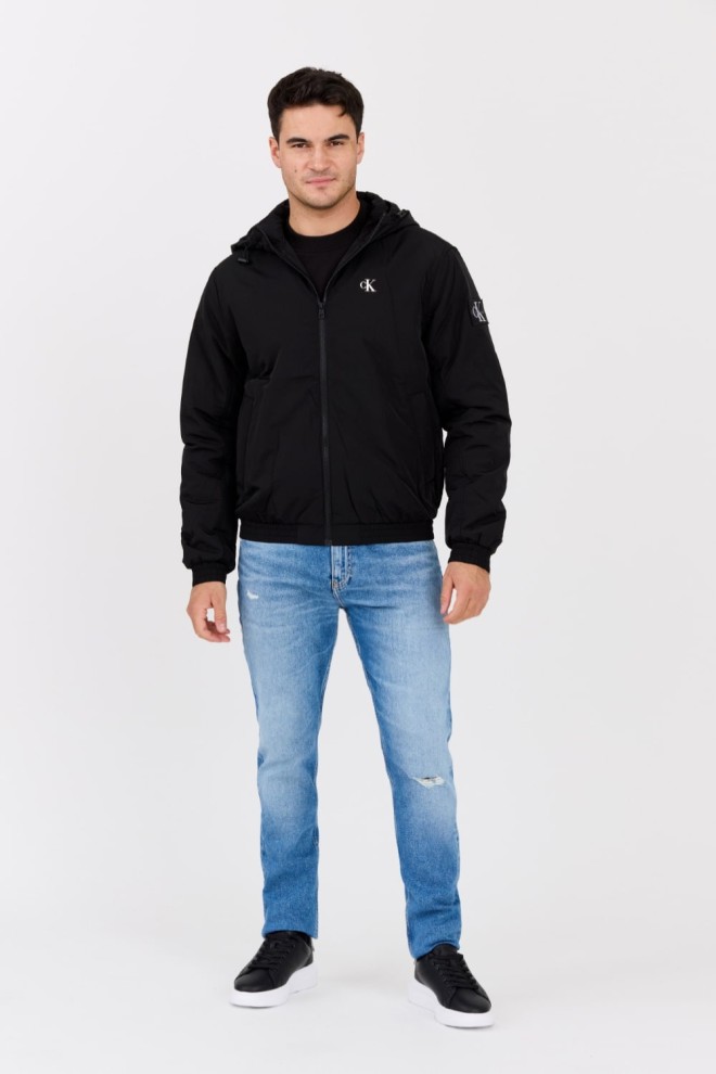 CALVIN KLEIN Black men's hooded jacket