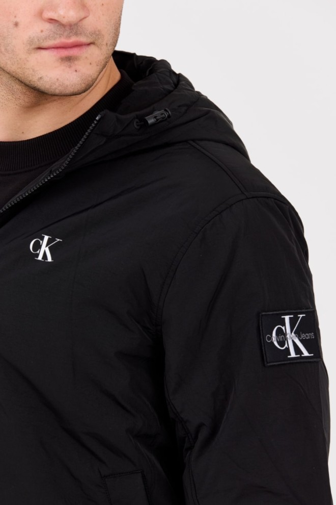 CALVIN KLEIN Black men's hooded jacket