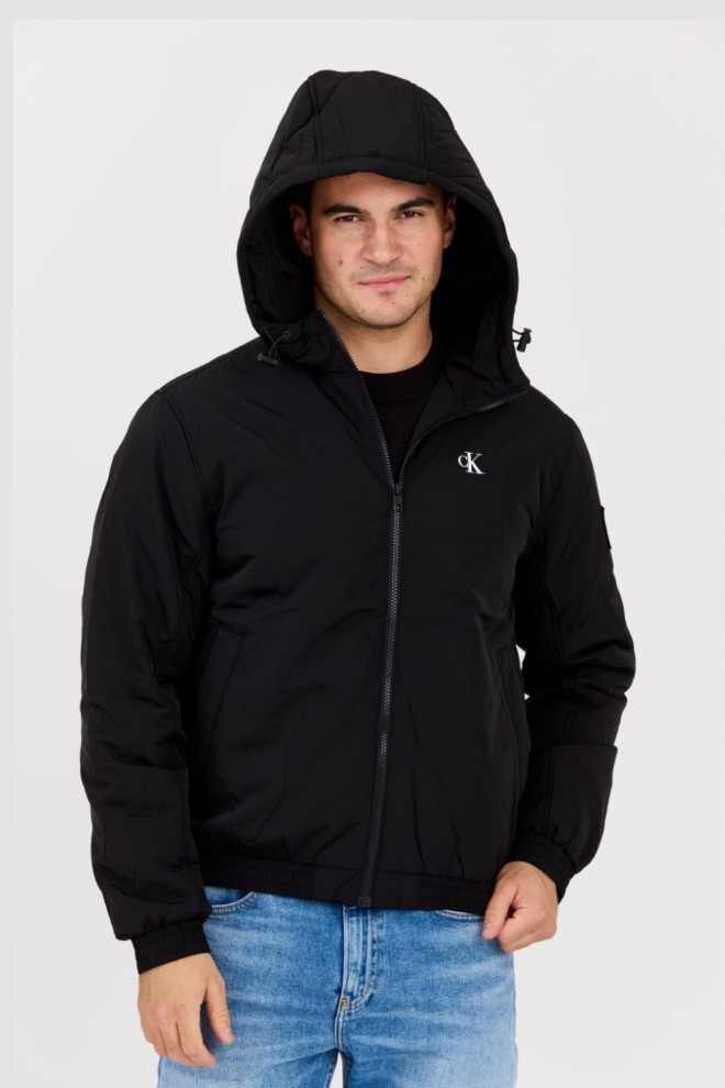 CALVIN KLEIN Black men's hooded jacket