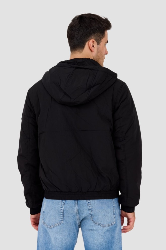 CALVIN KLEIN Black men's hooded jacket