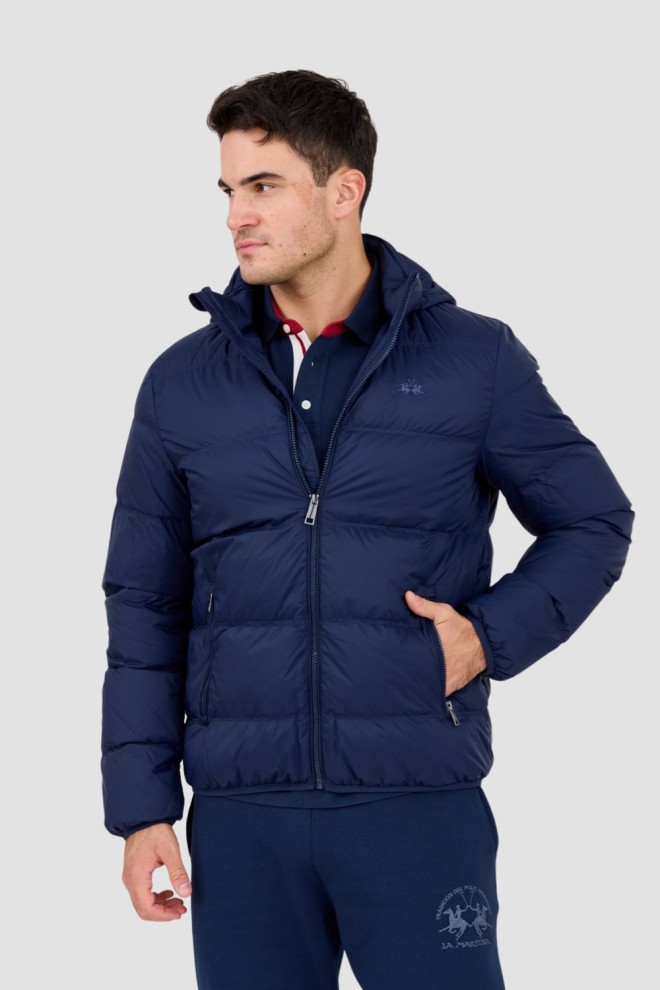 LA MARTINA Navy blue quilted men's Outerwear Basic Nylon jacket