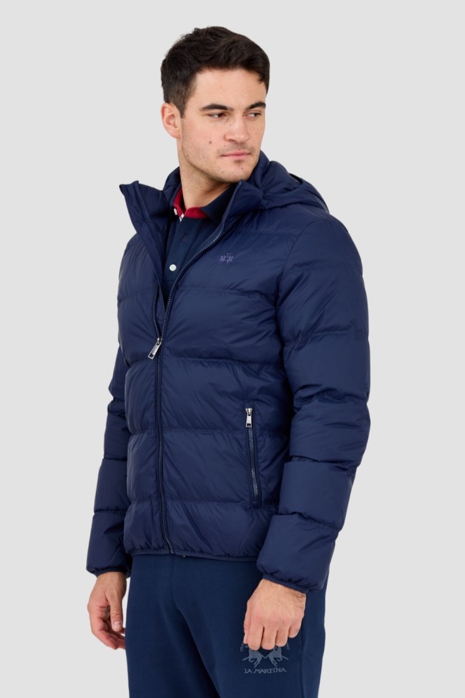 LA MARTINA Navy blue quilted men's Outerwear Basic Nylon jacket