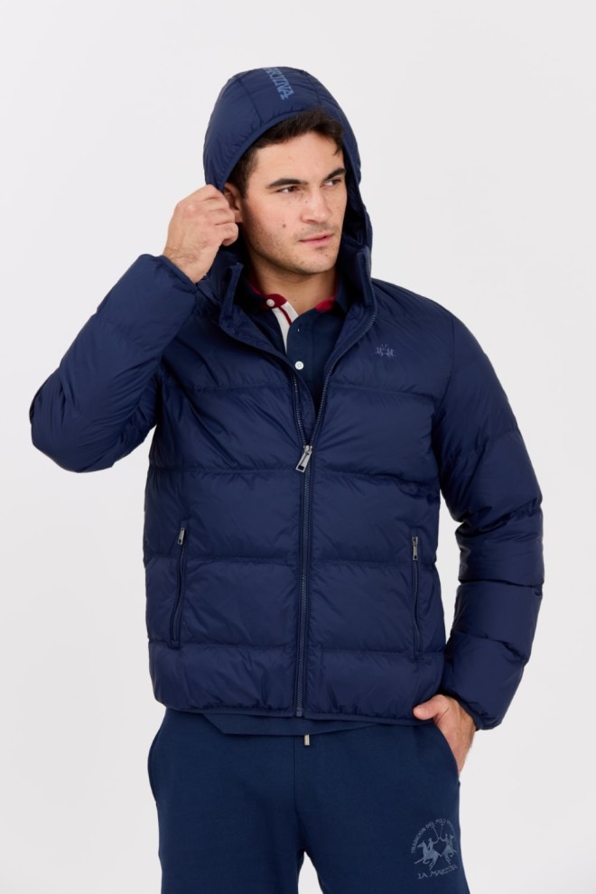 LA MARTINA Navy blue quilted men's Outerwear Basic Nylon jacket