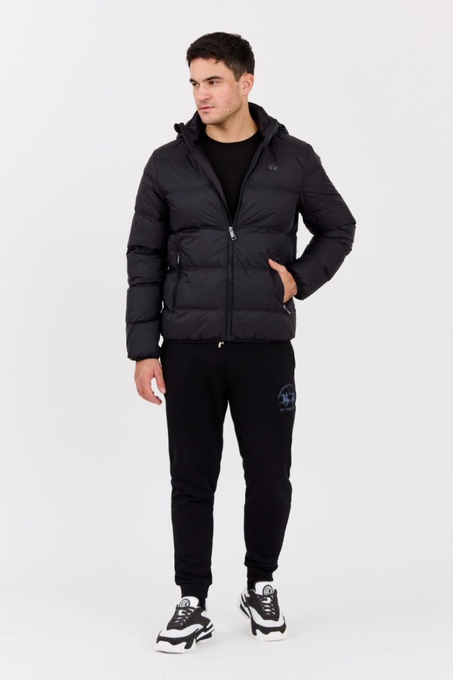 LA MARTINA MAN Black matlasat bărbați Outerwear Basic Nylon sacou