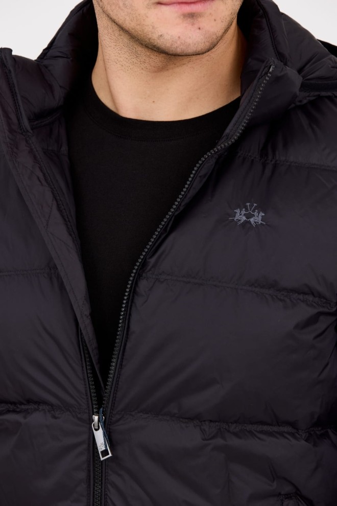 LA MARTINA MAN Black matlasat bărbați Outerwear Basic Nylon sacou