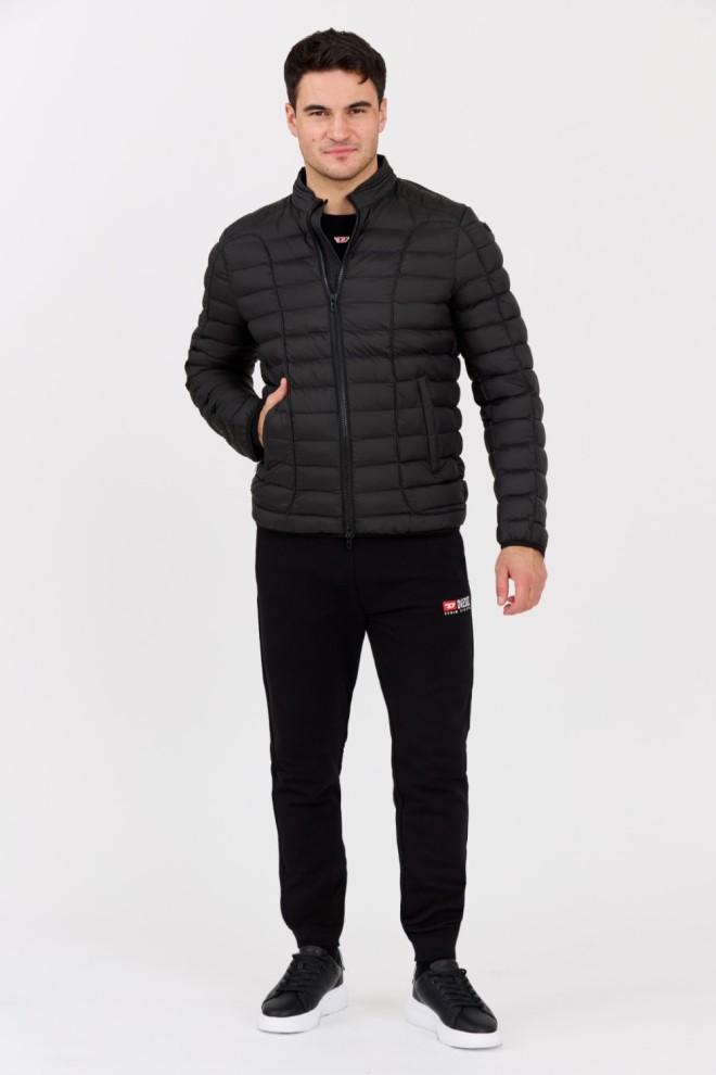 DIESEL Geacă neagră matlasată W-PILOT pentru bărbați