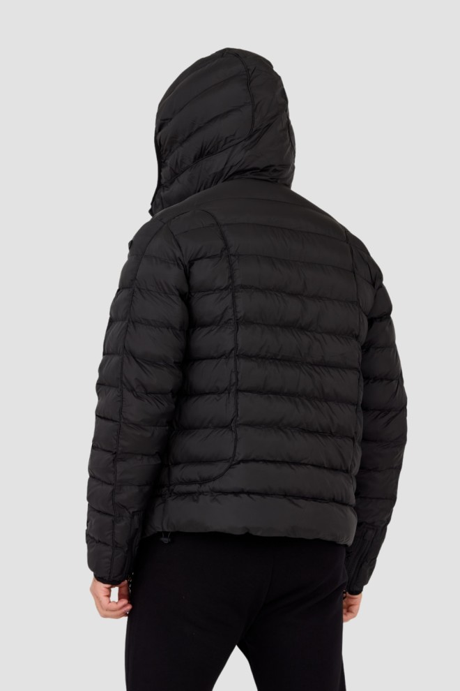 DIESEL Black quilted men's hooded jacket W-STONE