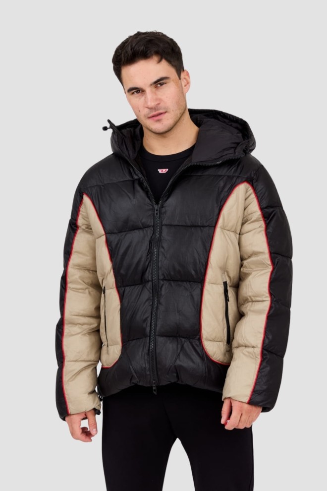 DIESEL Geacă neagră W-OSTEND pentru bărbați