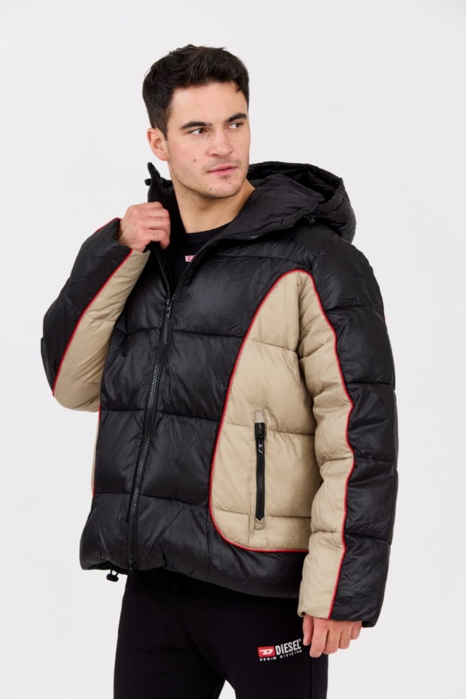 DIESEL Geacă neagră W-OSTEND pentru bărbați