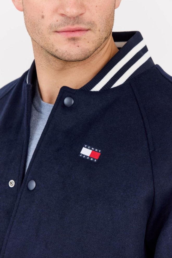 TOMMY JEANS Granatowy męski bomber z domieszką wełny Varsity