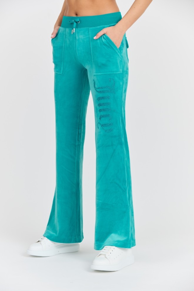 JUICY COUTURE Women's turquoise Layla Jewelled Low Rise Board Pants